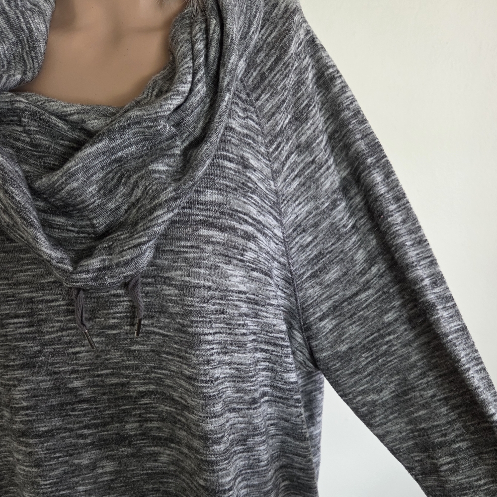 MTA Sport Heather Gray Cowl Neck Hoodie Size 1X Athleisure - Picture 5 of 6